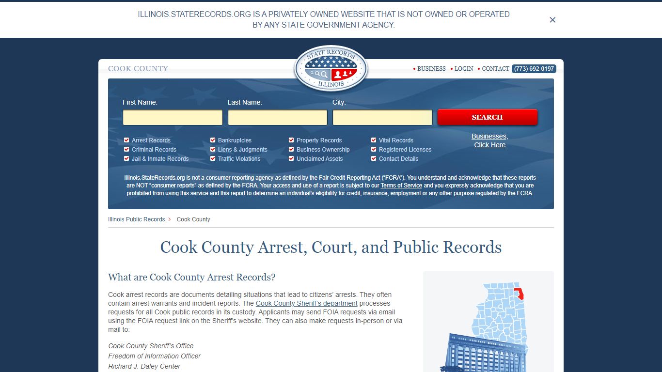 Cook County Arrest, Court, and Public Records